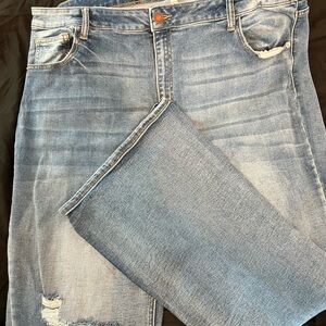 Sneak Peek Distressed Light Blue Skinny Jeans